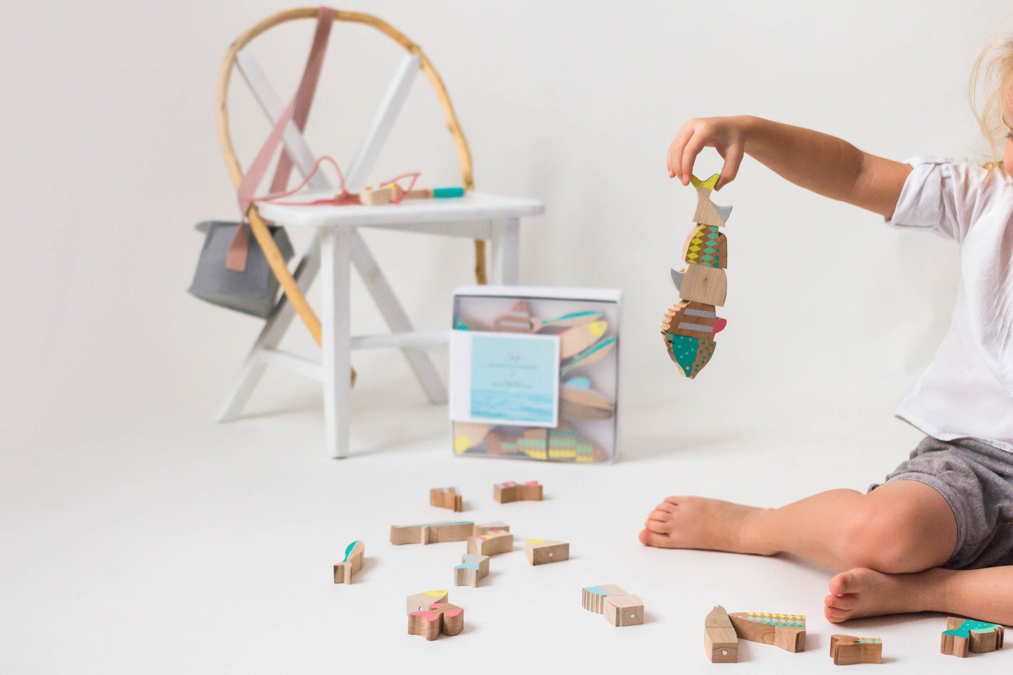 Wooden puzzle, magnetic, with fish, 4-10 years