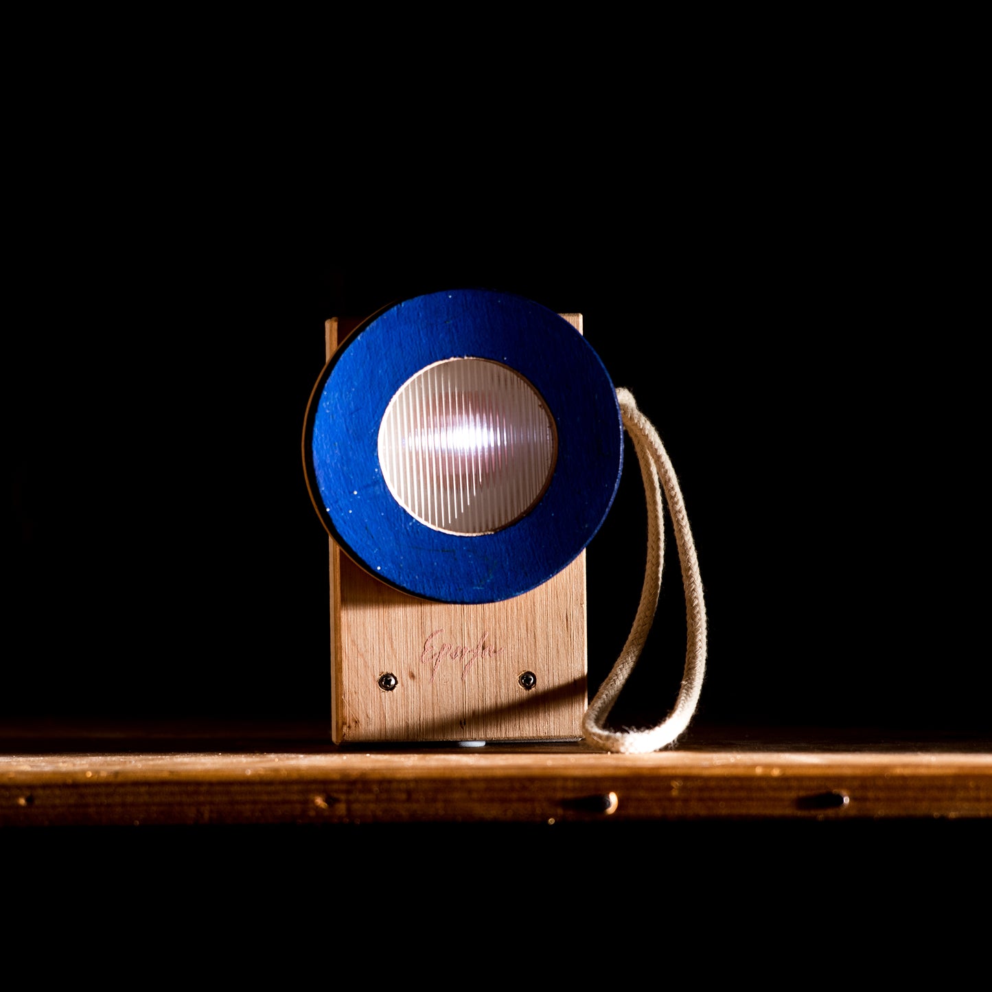 Flashlight - wooden toy for children, yellow, age 2-12 years