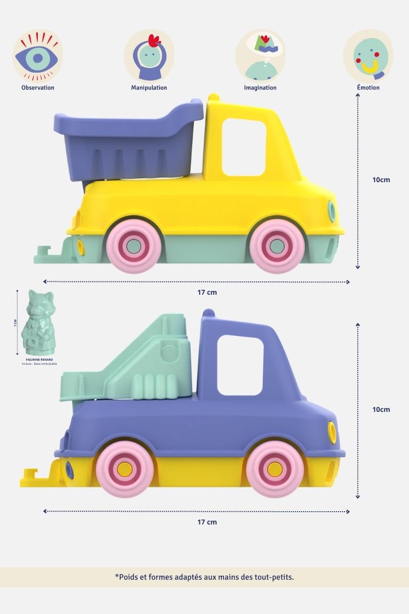 Duo Set: Fire Truck and Dump Truck