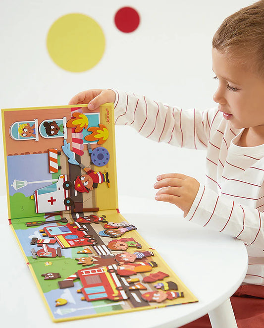 Joc cu piese magnetice- Pompieri